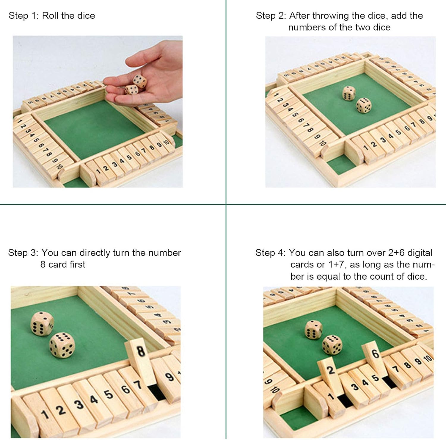 Interactive Wooden Dice Board Game For Kids