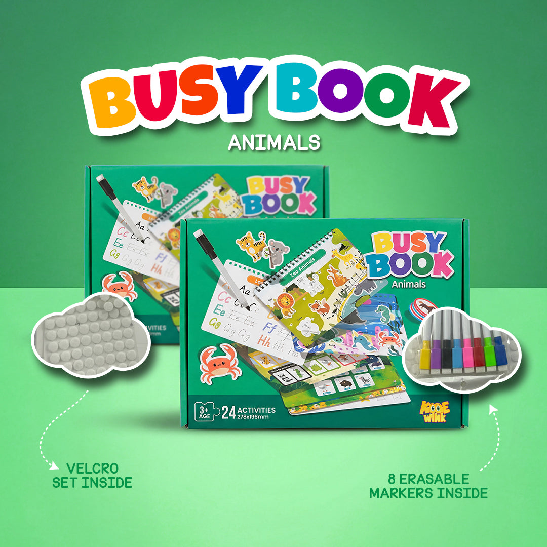 Interactive Dino & Animal Busy Book For Early Learners
