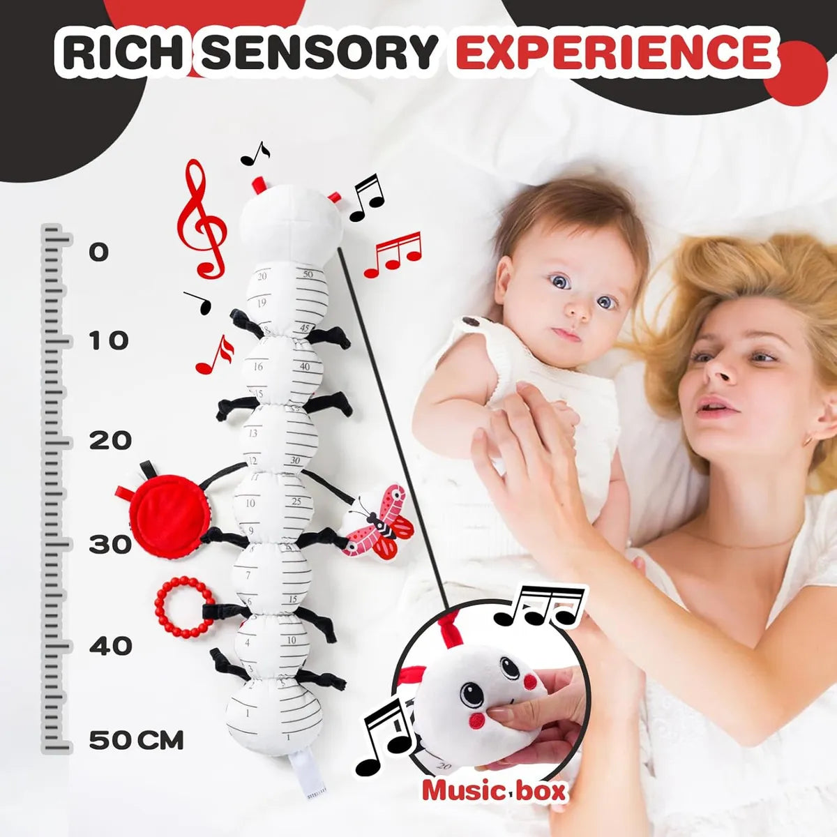 High Contrast Sensory Tummy Time Caterpillar