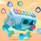 Montessori Cute Bear Baby Musical Bus Toy