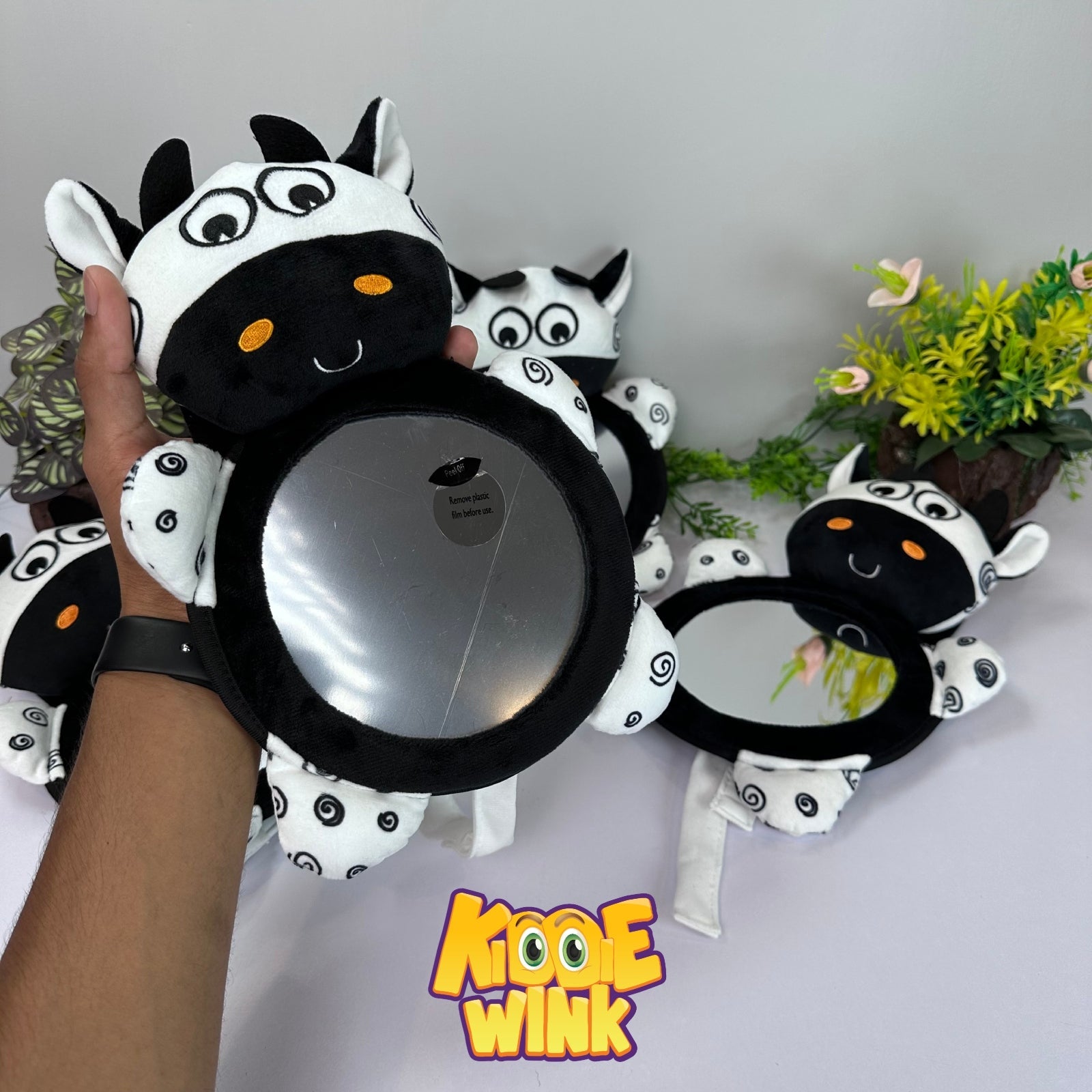 Soft Cow Tummy Mirror Sensory Toy