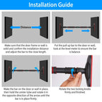 Adjustable Indoor Pull-Up Bar With Gymnastics Rings Set