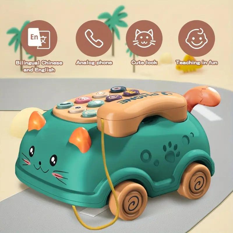 360° Rotating Gear Airplane & Music Telephone Car For Kids