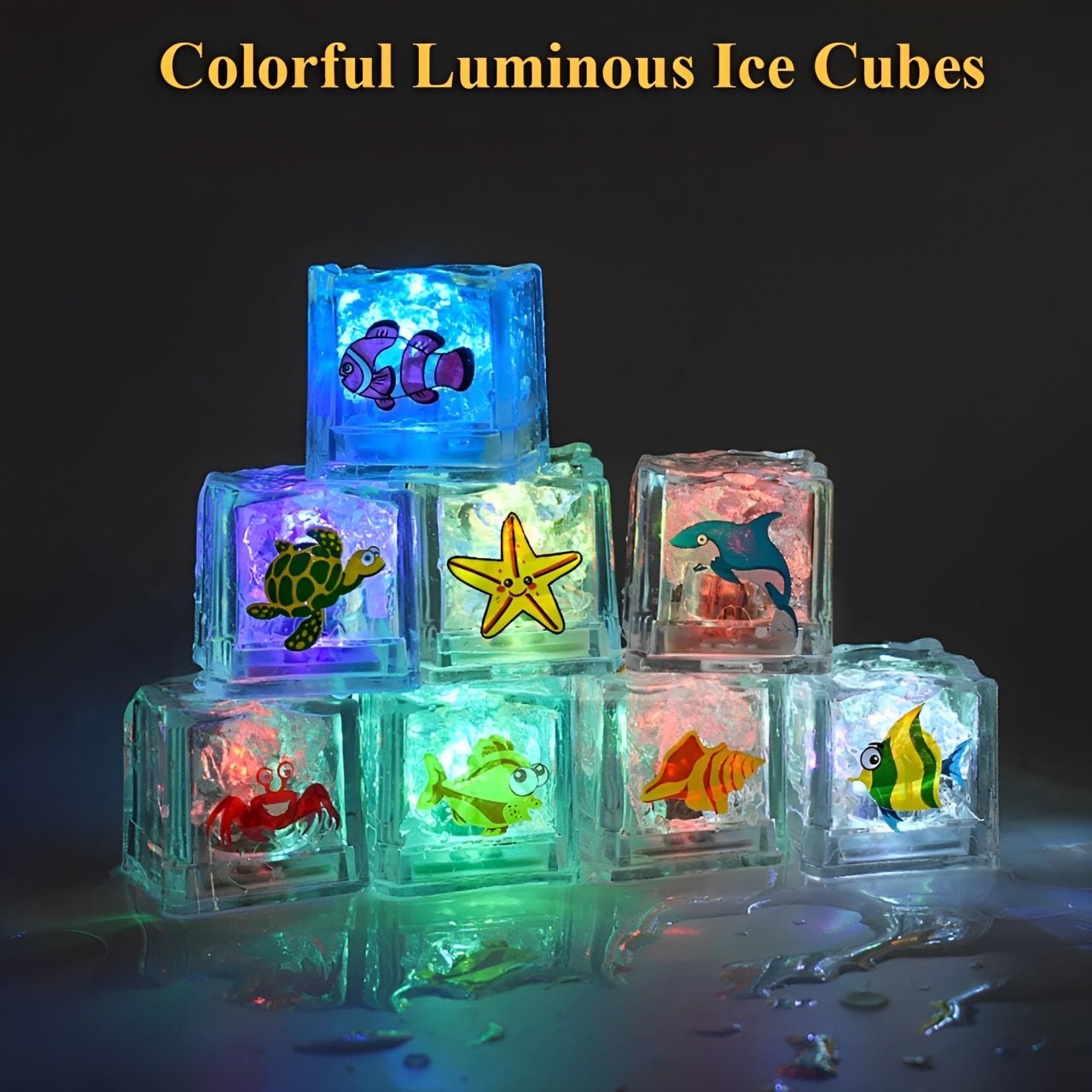 Colorful Lightning Luminous Ice Cube Bath Toy