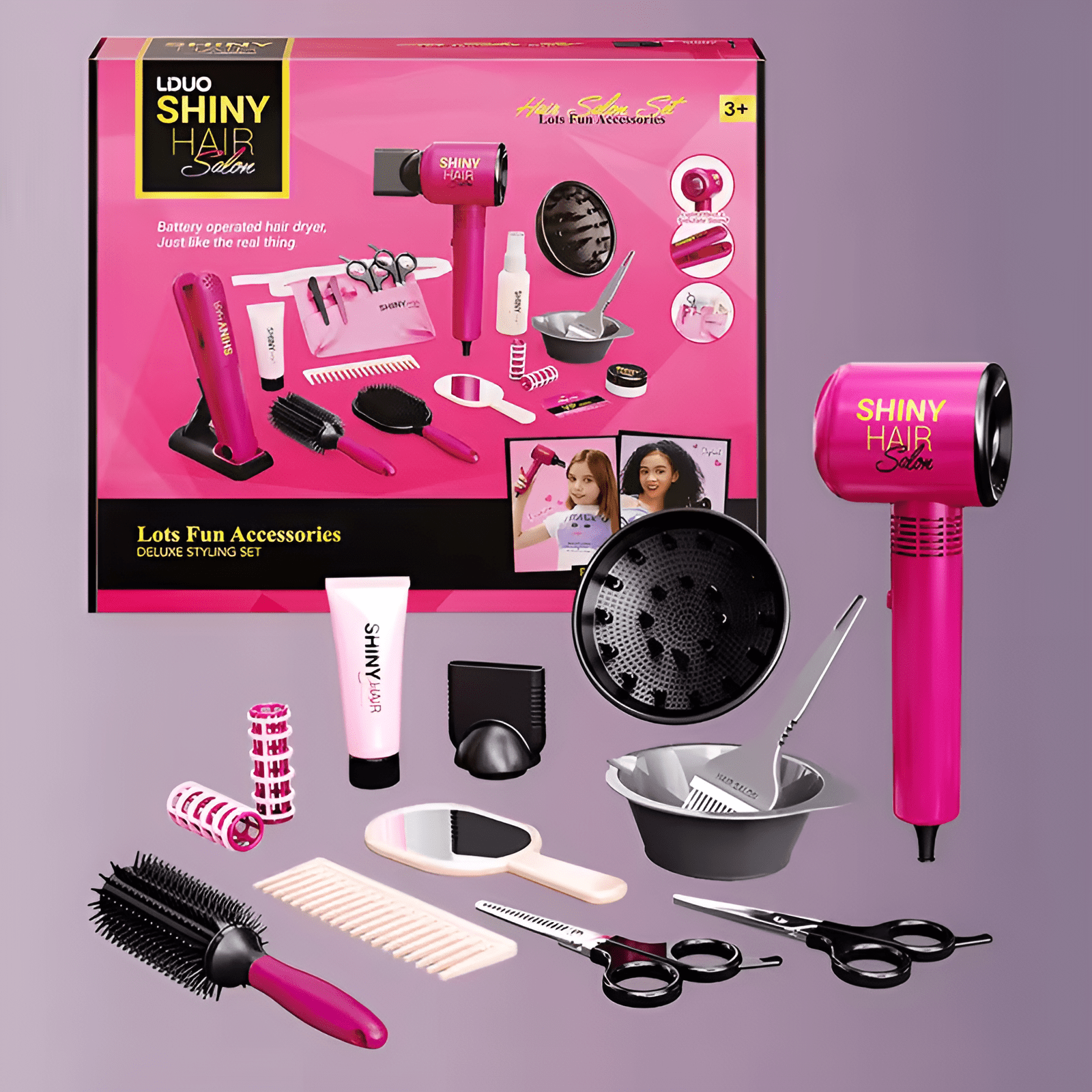 Hair Dryer Styling Play Set For Girls