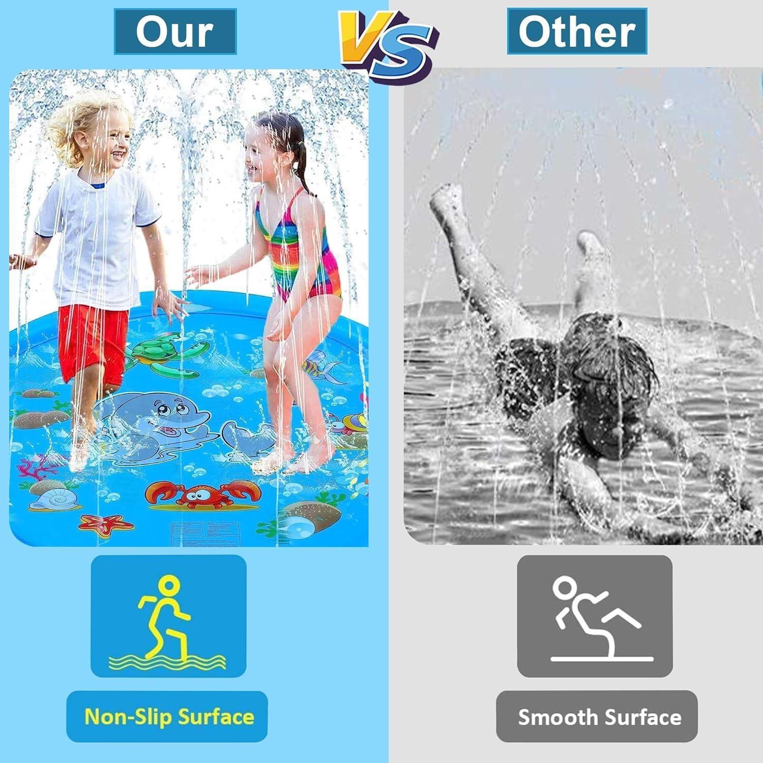 KiddieWink™  Inflatable Splash Sprinkler Mat (100cm) For Kids