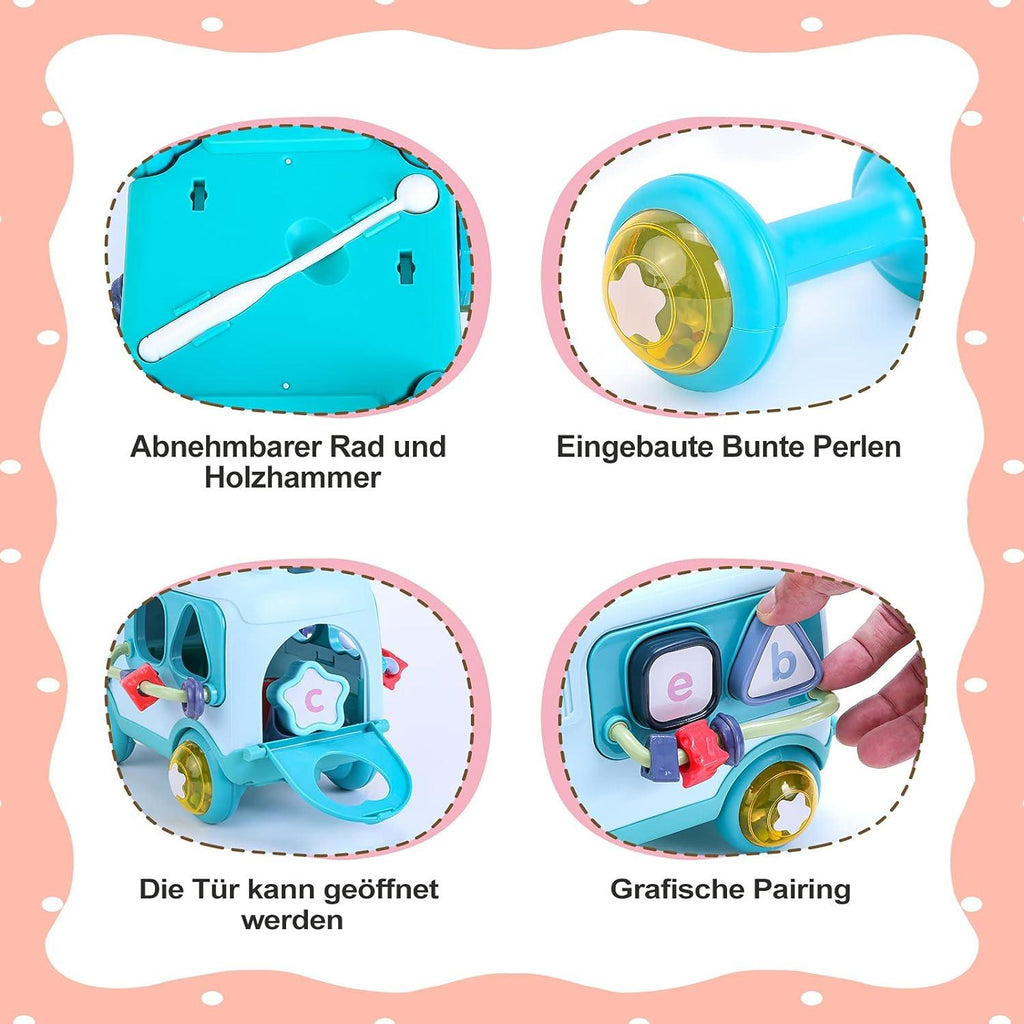 Montessori Cute Bear Baby Musical Bus Toy