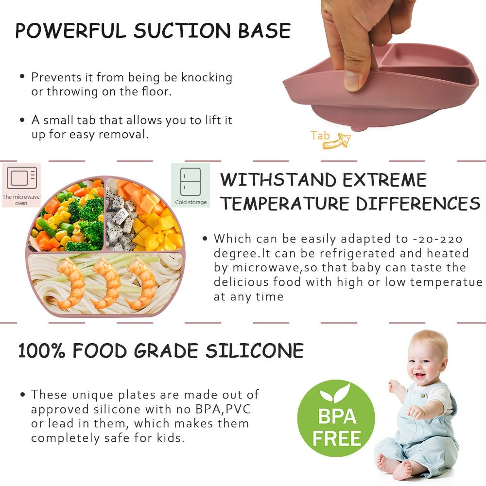 Silicone Suction Plate with Matching Utensils