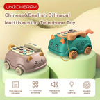 360° Rotating Gear Airplane & Music Telephone Car For Kids