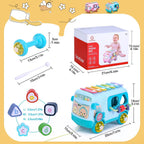 Montessori Cute Bear Baby Musical Bus Toy