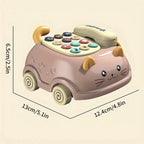 360° Rotating Gear Airplane & Music Telephone Car For Kids