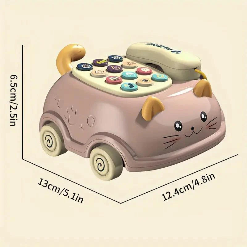 360° Rotating Gear Airplane & Music Telephone Car For Kids