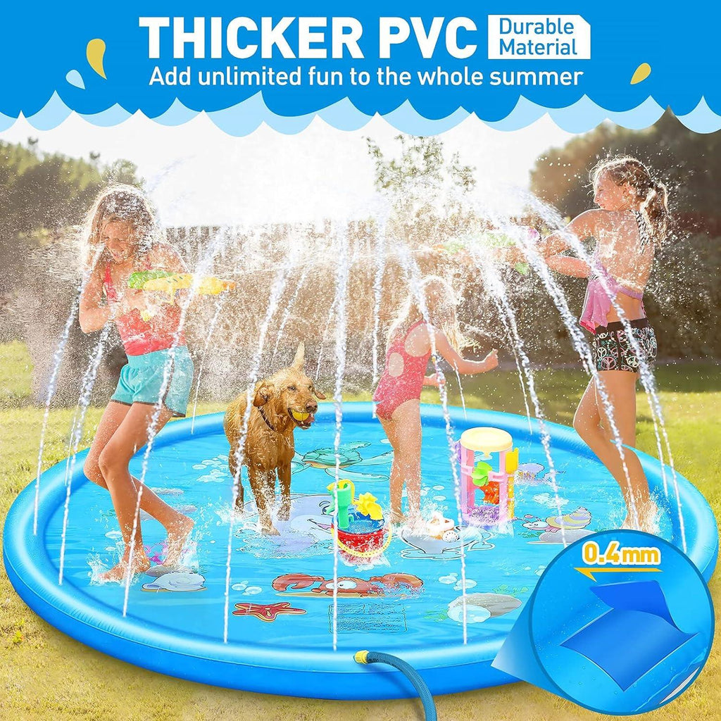 KiddieWink™  Inflatable Splash Sprinkler Mat (100cm) For Kids