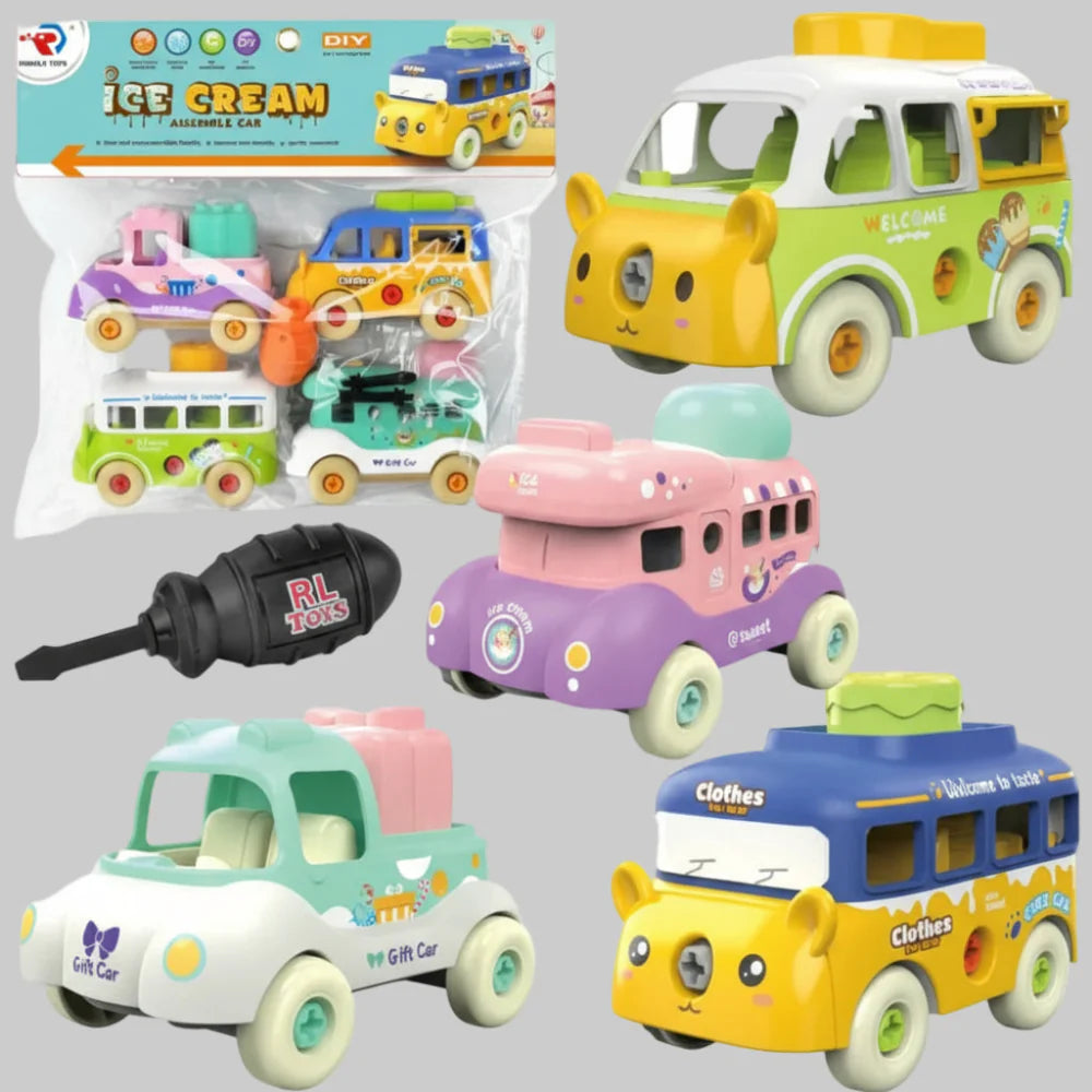 Ice Cream Car DIY Toy – 4 Pcs Set