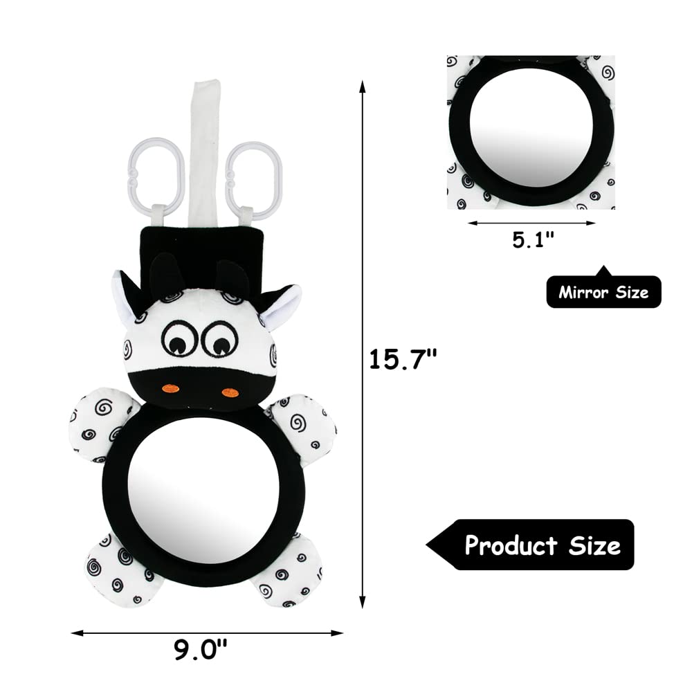 Soft Cow Tummy Mirror Sensory Toy