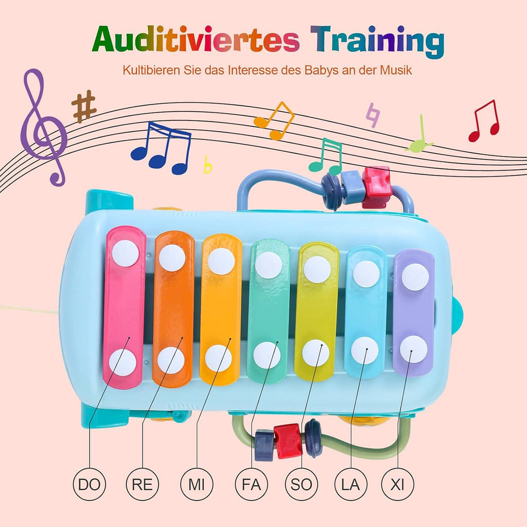 Montessori Cute Bear Baby Musical Bus Toy