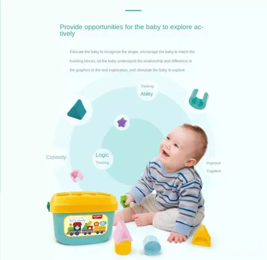 Huanger Babys First Alphabet Block Shape Sorting Blocks