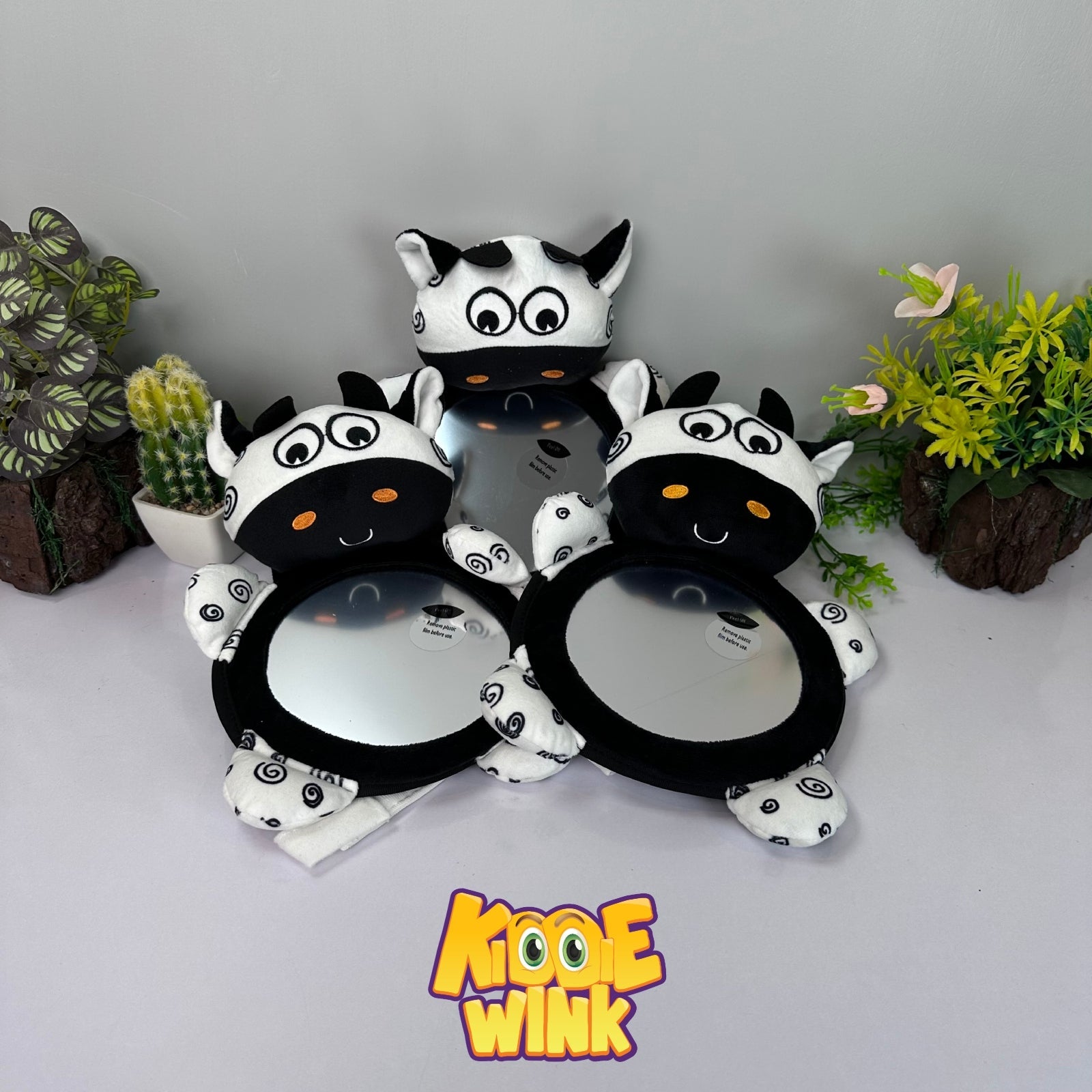 Soft Cow Tummy Mirror Sensory Toy