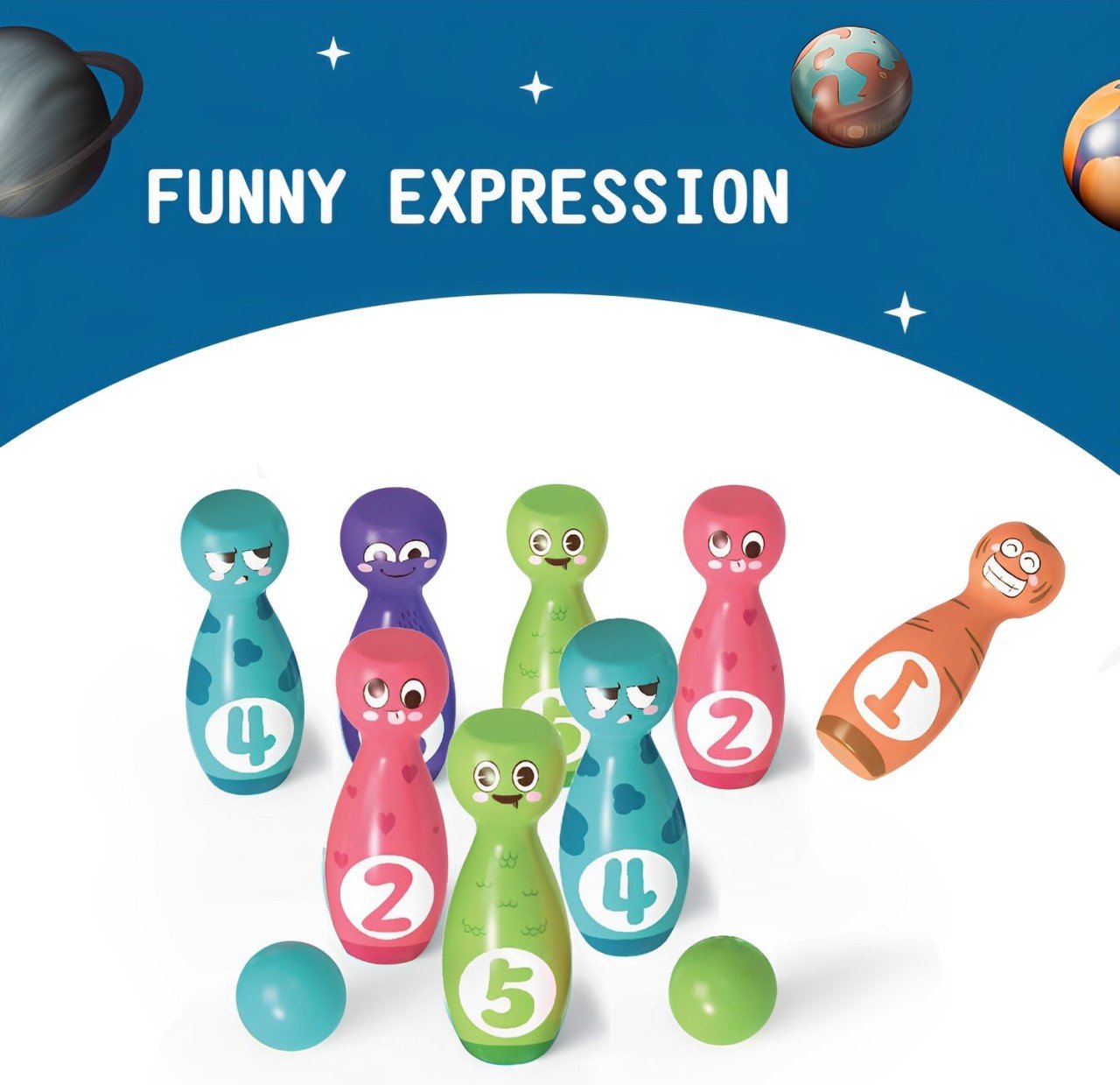 Cute Expression Bowling Game Toy For Kids