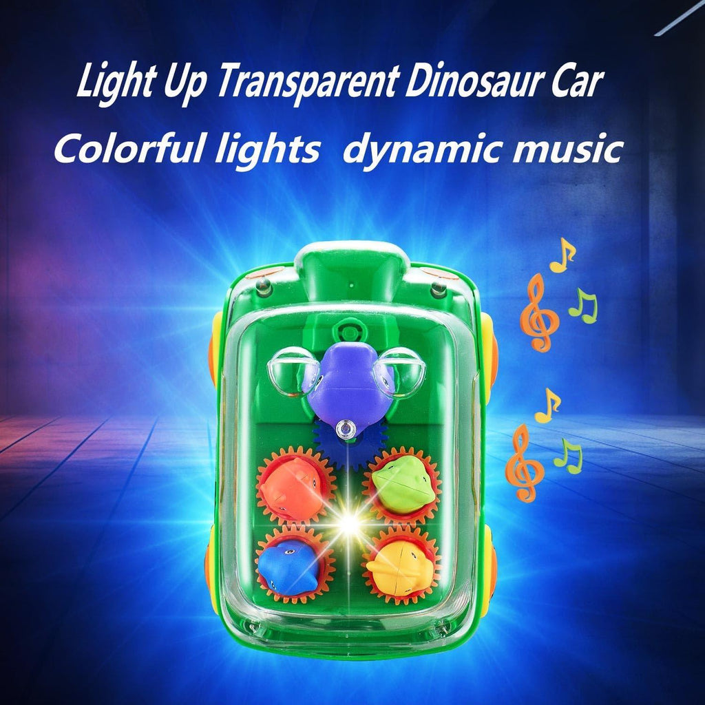 Lightning & Musical Electric Dinosaur Bus For Kids
