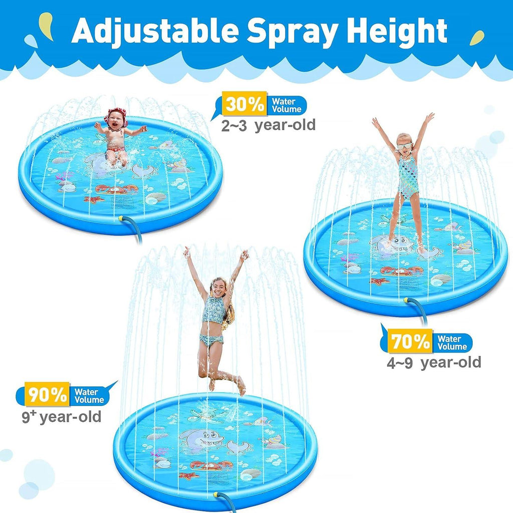 KiddieWink™  Inflatable Splash Sprinkler Mat (100cm) For Kids
