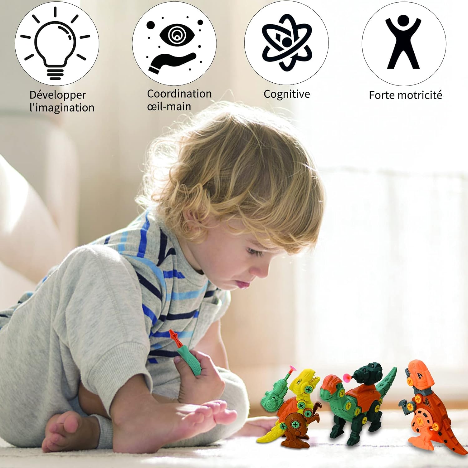 DIY Building Colorfull Dinosaur Toy For Kids