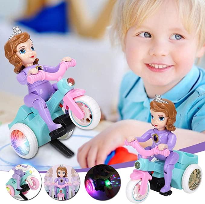 Lightning & Musical Stunt Bike Tricycle Bump Go Scooter Toy