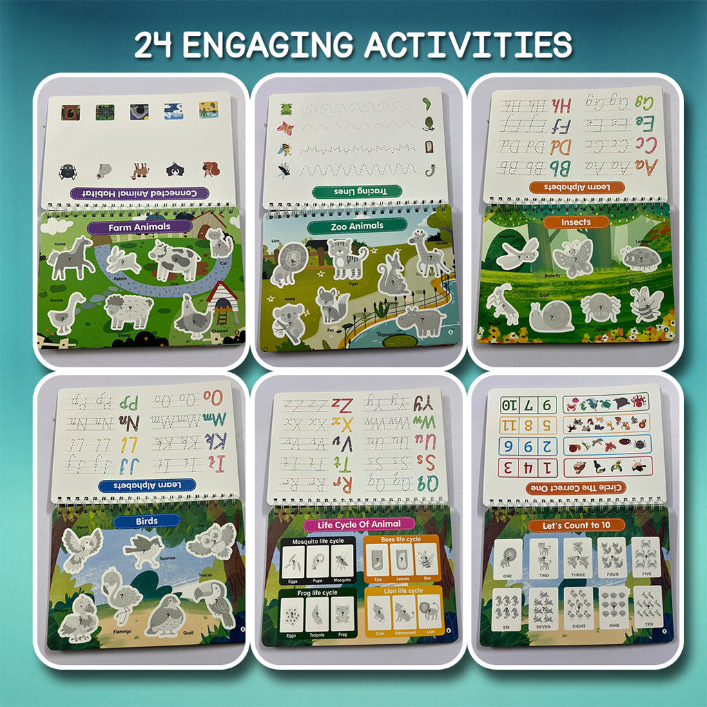 Interactive Dino & Animal Busy Book For Early Learners