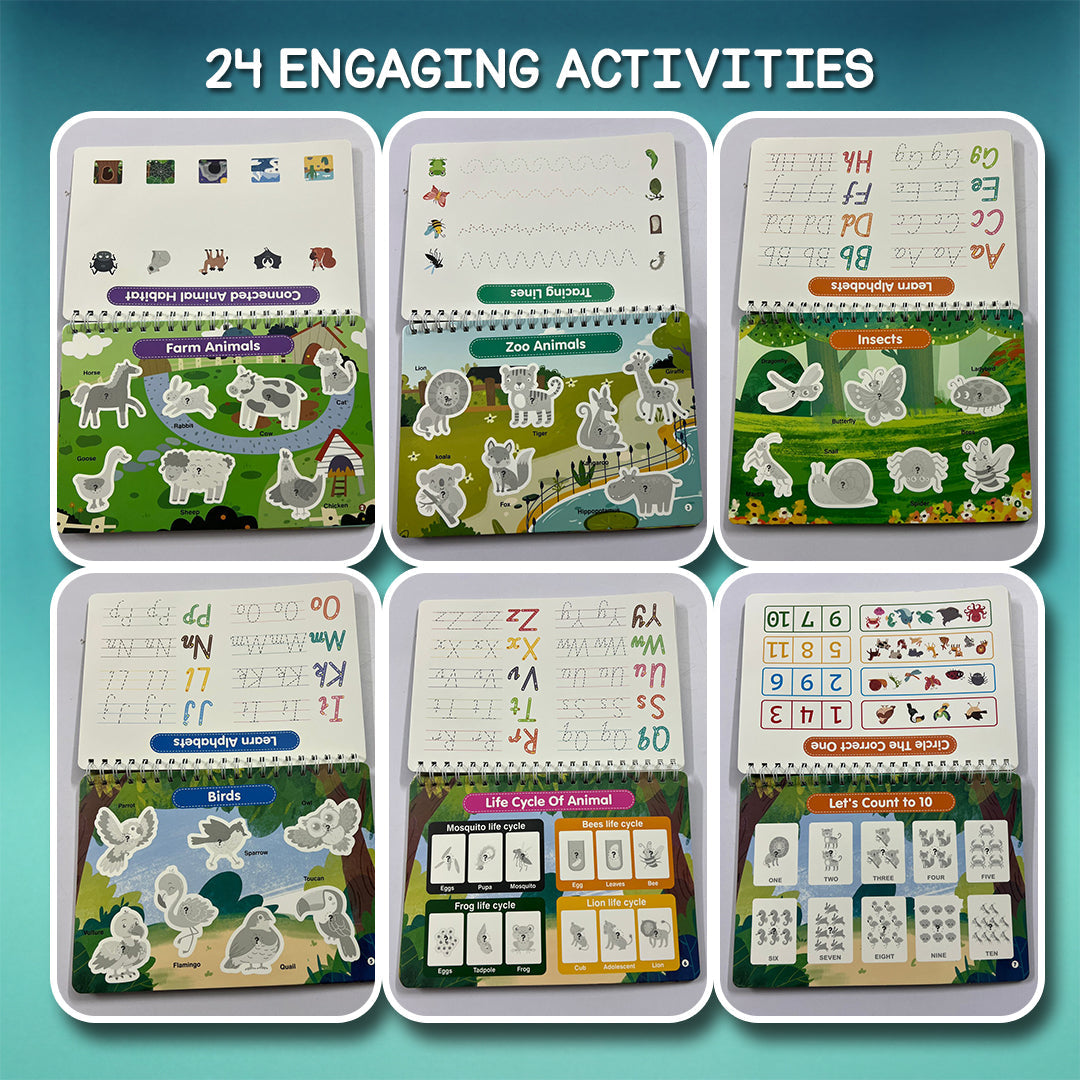 Interactive Dino & Animal Busy Book For Early Learners