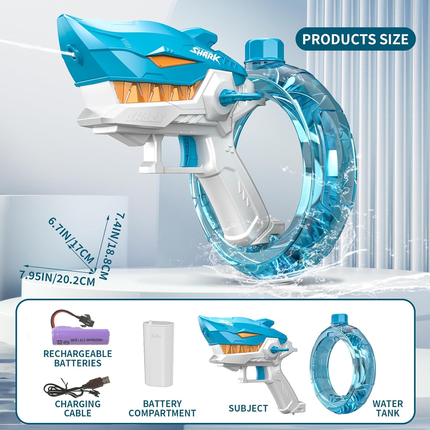 Shark Cartoon Electric Water Gun Toy
