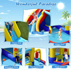 BOUNTECH Inflatable Water Slide, 6-in-1 Kids Water Park Jump Castle with 2 Splash Pools, Boxing, Water Slides Inflatables for Kids, Blow up Backyard Party Outdoor Water Slide Bounce House with Blower