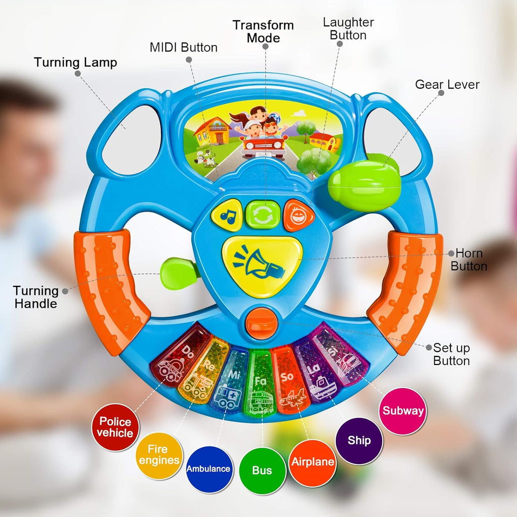 Lightning & Musical Steering Wheel For Kids