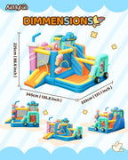 AirMyFun Inflatable Bounce House for Big Kids 8-12, Bouncy Castle for Kids 3-6 Toddler Bouncy House with Double Slide Ice Cream Theme