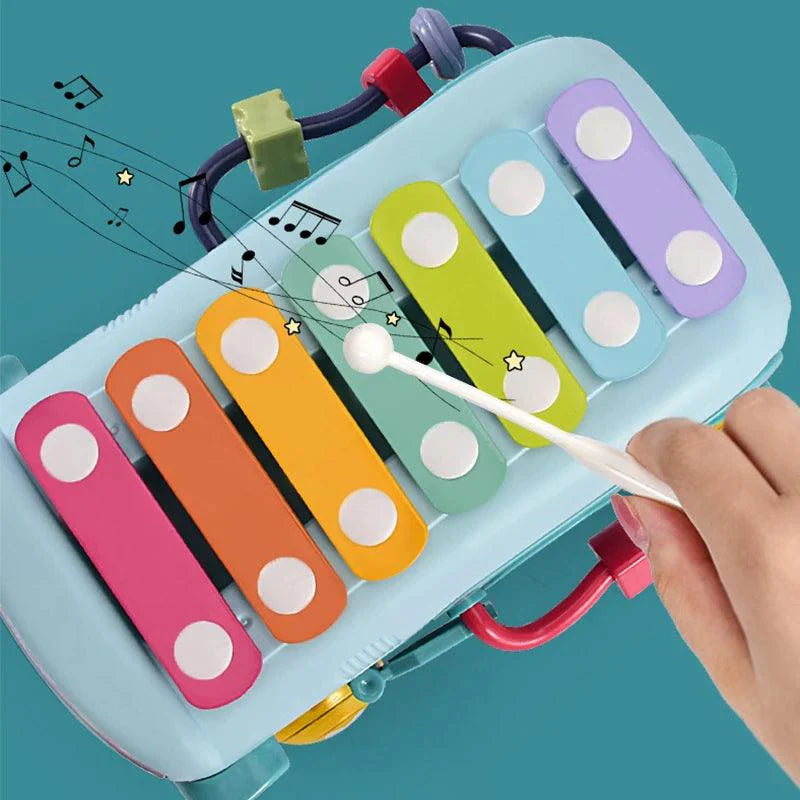 Montessori Cute Bear Baby Musical Bus Toy