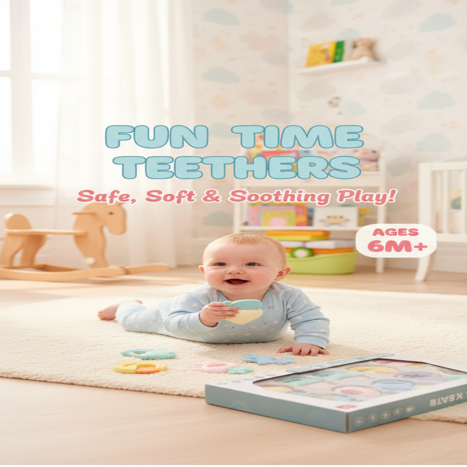 Interactive Baby Rattle Teether Bell (PACK OF 10)