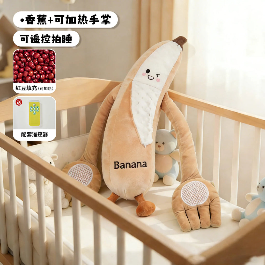Baby Soothing Toy Palm Patting Device Banana-Shaped Anti-Startle Pillow for Newborn Sleep Polyester Material PP Cotton Filling